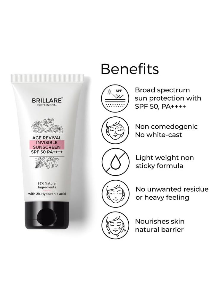 BRILLARE AGE REVIVAL INVISIBLE SUNSCREEN SPF 50 50GM - Image 3