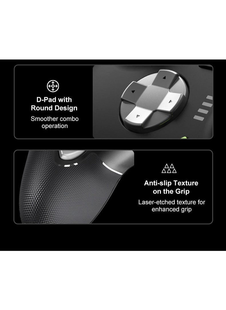 Classic amepad PXN P5 Bluetooth Gaming Controller 2.4G Receiver 0 Deadzone One-Button Wake Up 1000Hz Hall Effect Joystick 256 Level Hall Effect Trigger 1000mAh Battery 6-Axis Gyroscope for Steam / Switch / PC / Android / iOS
