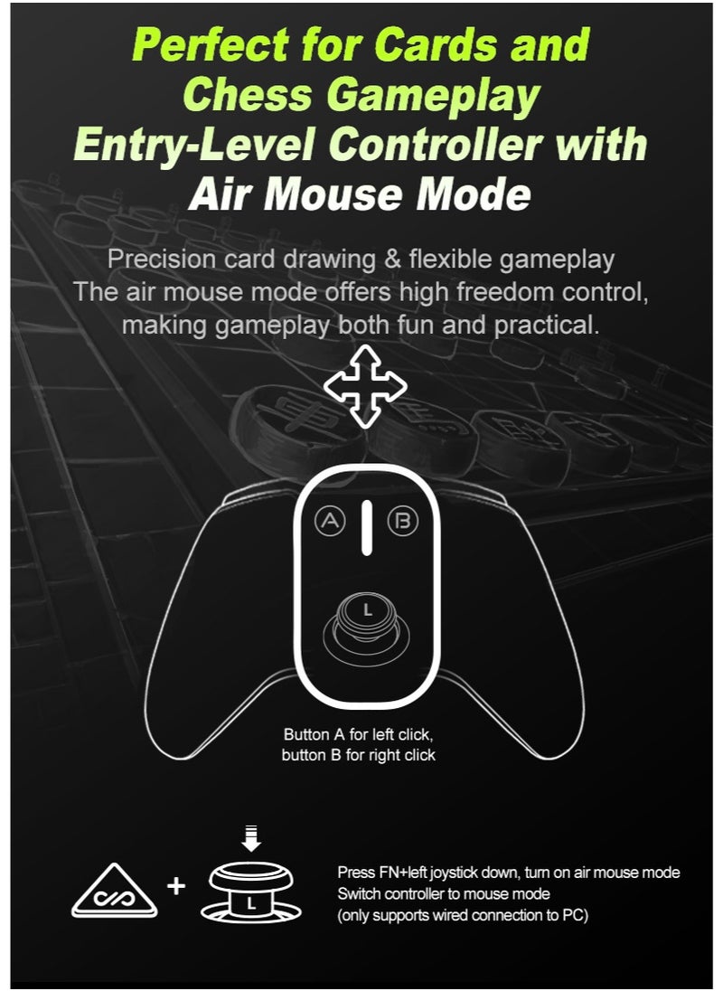 Classic amepad PXN P5 Bluetooth Gaming Controller 2.4G Receiver 0 Deadzone One-Button Wake Up 1000Hz Hall Effect Joystick 256 Level Hall Effect Trigger 1000mAh Battery 6-Axis Gyroscope for Steam / Switch / PC / Android / iOS