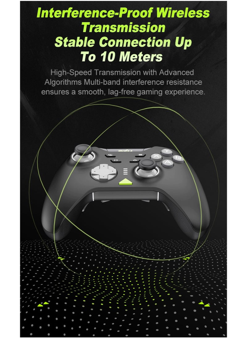 Classic amepad PXN P5 Bluetooth Gaming Controller 2.4G Receiver 0 Deadzone One-Button Wake Up 1000Hz Hall Effect Joystick 256 Level Hall Effect Trigger 1000mAh Battery 6-Axis Gyroscope for Steam / Switch / PC / Android / iOS