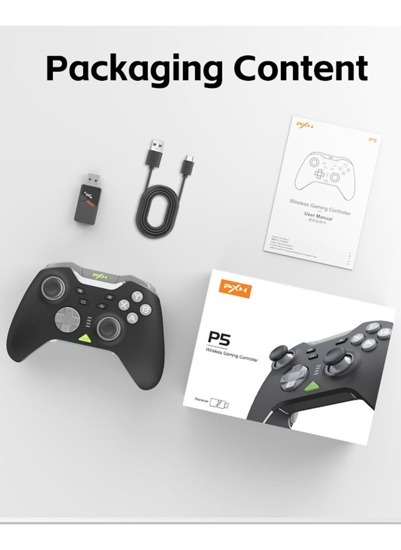 General Classic amepad PXN P5 Bluetooth Gaming Controller 2.4G Receiver 0 Deadzone One-Button Wake Up 1000Hz Hall Effect Joystick 256 Level Hall Effect Trigger 1000mAh Battery 6-Axis Gyroscope for Steam / Switch / PC / Android / iOS  - Image 3