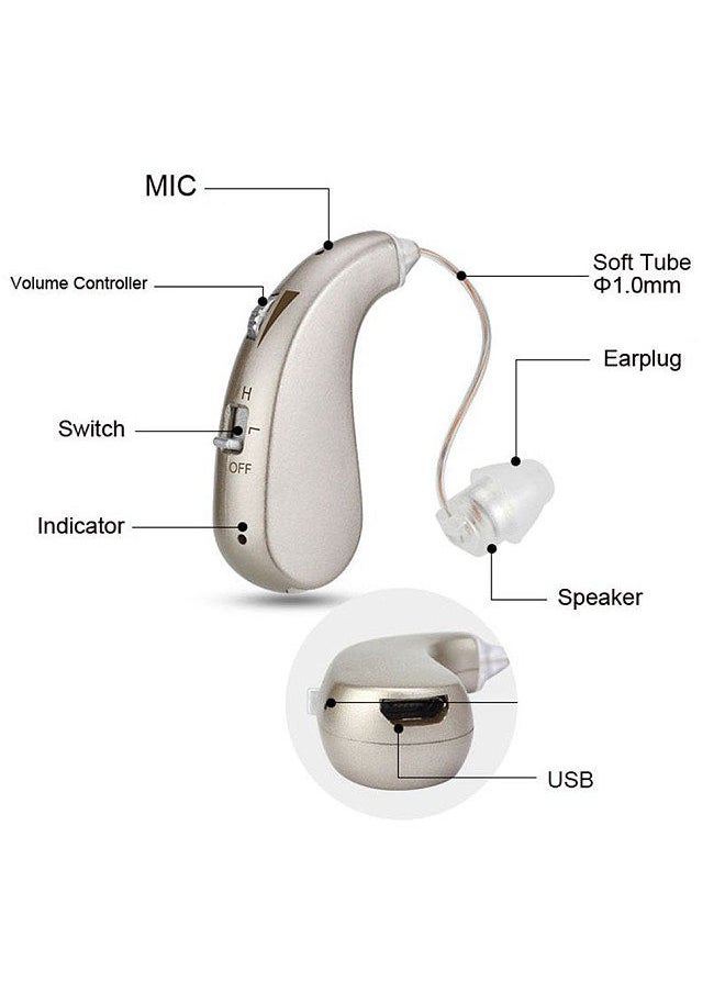 Generic - 1PCS Mini Rechargeable BTE Ear Back Type Hearing Device Low Power Consumption Sound Amplifier - Image 1
