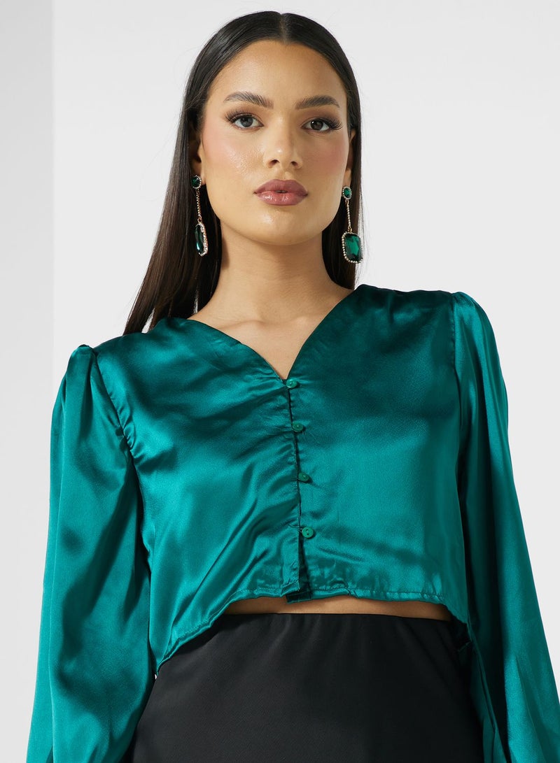 ELLA Puff Sleeve Bow Tie Top - Image 3