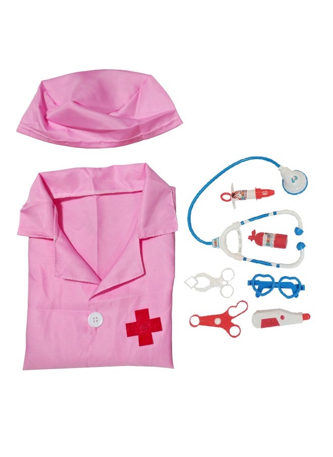 Generic 9 Piece Kids Dress Up Set Doctor Cosplay Costume for Boys and Girls 3-7 Years Old Birthday Party Toys Pretend Play Doctor Playsets  - Image 1