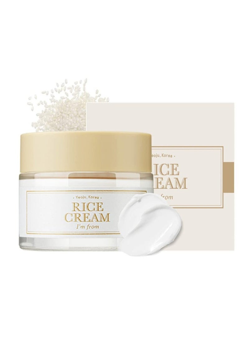 I'M FROM - I'm from Rice Cream 41% Rice Bran Essence with Ceramide, Glowing Look, Improves Moisture Skin Barrier, Nourishes Deeply, Soothing to Even Out Skin Tone, K Beauty - Image 1