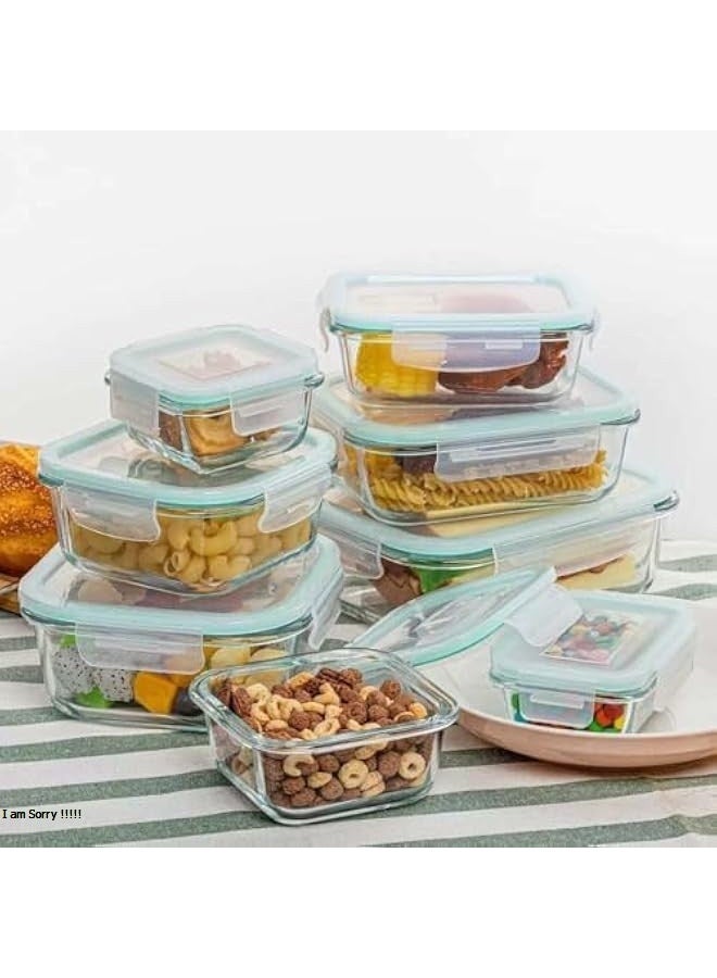 جرين تايجر علب تخزين طعام زجاجية بأغطية - عبوة من 8 علب محكمة الإغلاق لتحضير الوجبات، علب غداء زجاجية مانعة للتسرب وخالية من مادة BPA، آمنة للاستخدام في الميكروويف والفرن والفريزر وغسالة الصحون - Image 3