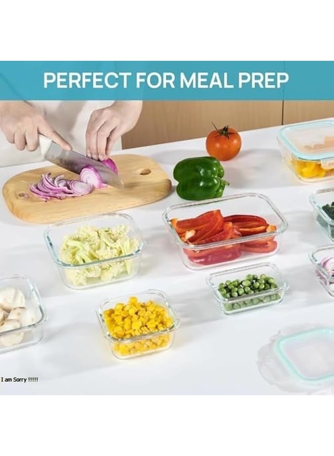 جرين تايجر علب تخزين طعام زجاجية بأغطية - عبوة من 8 علب محكمة الإغلاق لتحضير الوجبات، علب غداء زجاجية مانعة للتسرب وخالية من مادة BPA، آمنة للاستخدام في الميكروويف والفرن والفريزر وغسالة الصحون - Image 4