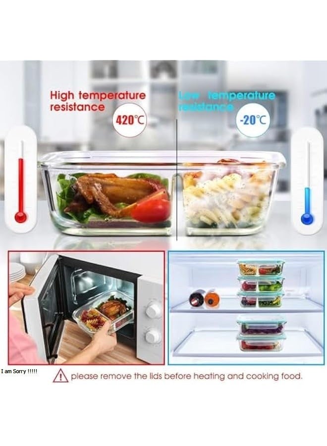 جرين تايجر علب تخزين طعام زجاجية بأغطية - عبوة من 8 علب محكمة الإغلاق لتحضير الوجبات، علب غداء زجاجية مانعة للتسرب وخالية من مادة BPA، آمنة للاستخدام في الميكروويف والفرن والفريزر وغسالة الصحون - Image 5