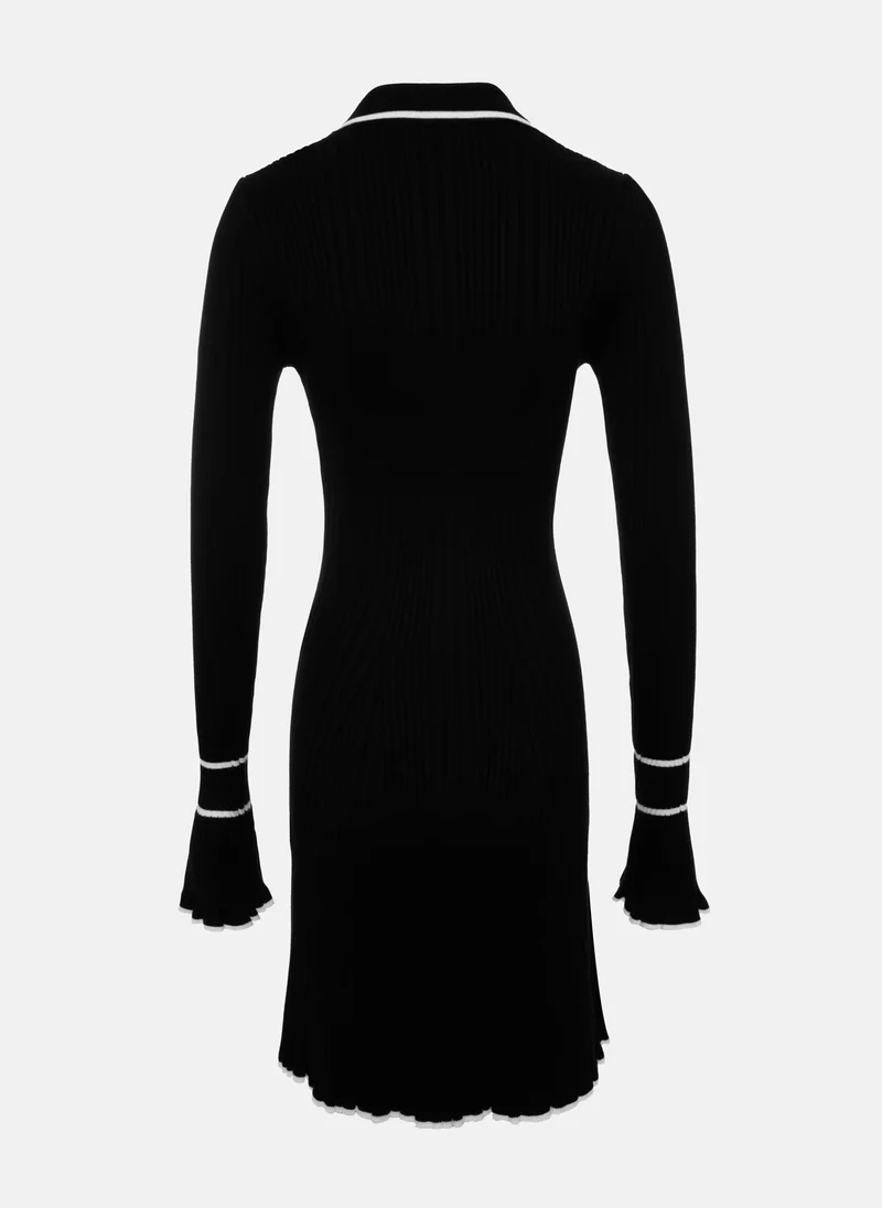 Lichi Mini rib-knit jersey dress