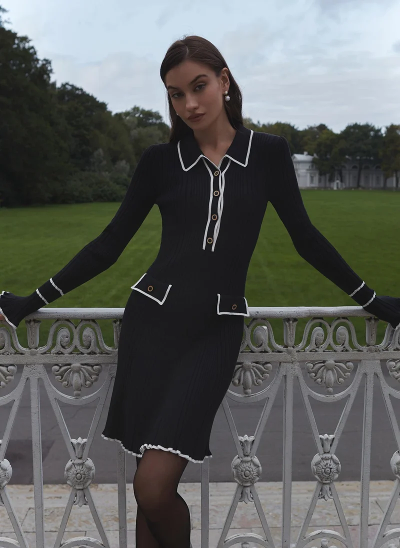 Lichi Mini rib-knit jersey dress