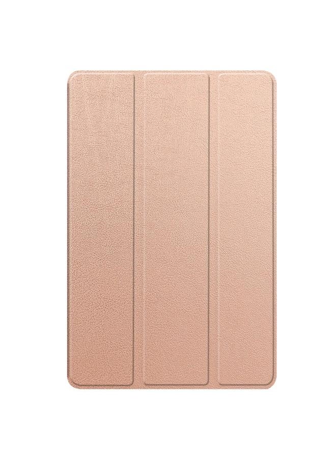 جرين تايجر - Lenovo Tab P12 Xiaoxin Pad Pro 12.7 بوصة Custer بلون سادة 3 أضعاف حافظة جلدية للتابلت ذهبي وردي - Image 1
