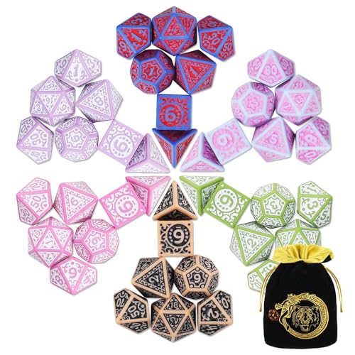 CiaraQ Polyhedral Dice Set DND Role Playing Dice for Dungeons and Dragons RPG Table Games MultiColor 42pcs - Image 1