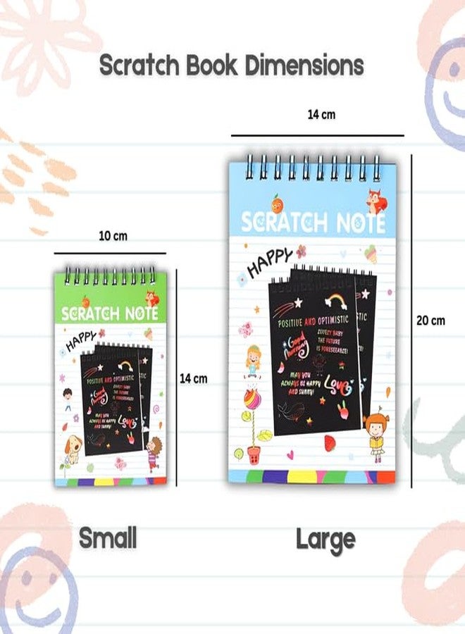 Finemoe Scratch Book with Stencil Scale for Kids, Bulk Return Gifts for Birthday, Magic Activity Kit, Thoughtful Return Gifts for Girls & Boys Ages 3 & Above, Art & Craft Kit for Kids (Small 12 Set) - Image 2