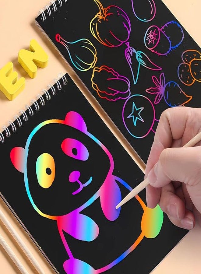 Finemoe Scratch Book with Stencil Scale for Kids, Bulk Return Gifts for Birthday, Magic Activity Kit, Thoughtful Return Gifts for Girls & Boys Ages 3 & Above, Art & Craft Kit for Kids (Small 12 Set) - Image 4