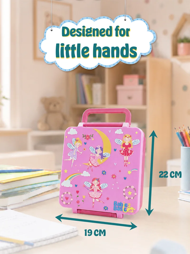 Babies Basic Babies Basic Insulated Bento Lunchbox, Built-in Thermos, Leakproof Compartments, 3+ Years - Pink - Princess
