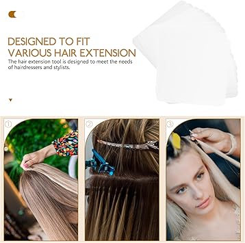 minkissy 6pcs Hair Extension Pads Heat Shield Guards for Hair Extension Bonding Square Glue Protector Templates for Hair Extension Using - Image 4