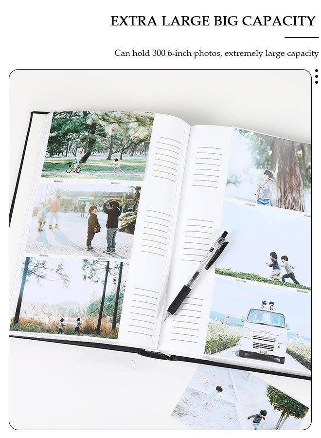DUNISO Photo Picture Album 6 Inches 300 Photos,Small Capacity Premium Leather Cover Wedding Family Photo Albums Holds 300 Horizontal Photos, Extra Large Picture Capacity Albums Photo Book for Family and Wedding - Image 4