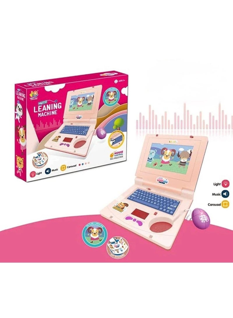 توي لاند لعبة كمبيوتر محمول تعليمية للأطفال مزودة بتحكم بالماوس، وموسيقى، وأضواء LED - لون وردي - Image 5