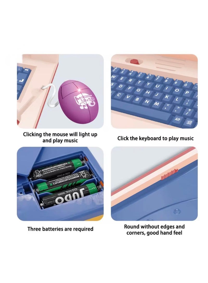 توي لاند لعبة كمبيوتر محمول تعليمية للأطفال مزودة بتحكم بالماوس، وموسيقى، وأضواء LED - لون وردي - Image 4