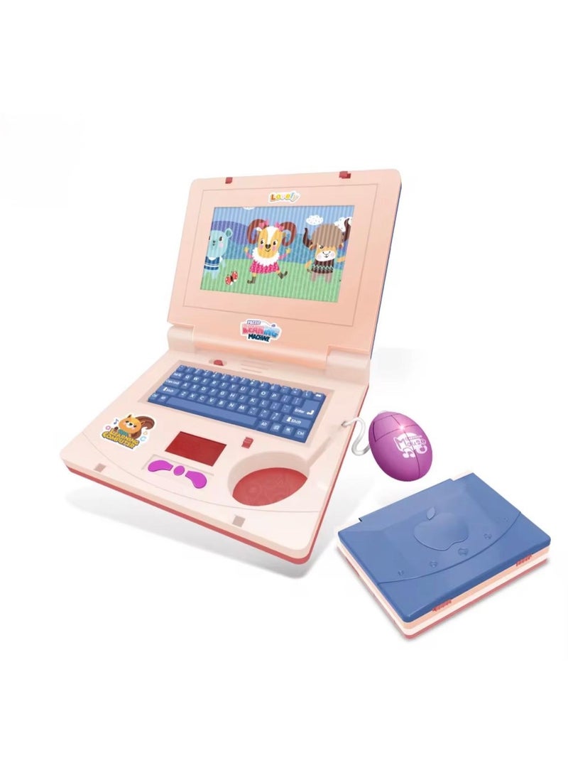 توي لاند لعبة كمبيوتر محمول تعليمية للأطفال مزودة بتحكم بالماوس، وموسيقى، وأضواء LED - لون وردي - Image 1