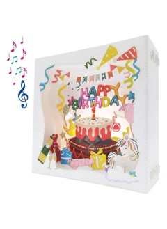 Y&D 3D Birthday Cards for Girl Gift, Music Warming LED Light Gift Greeting Card Mom Wife Sister Boy and Friends 1 Pack  - Image 1