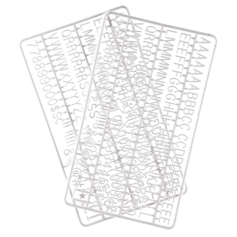 Veskaoty 3/4 Inch Letters for Flet Letter Boards,300 Pieces Including Letters, Numbers & Symbols for Changeable Plastic Message Boards (White) - Image 1