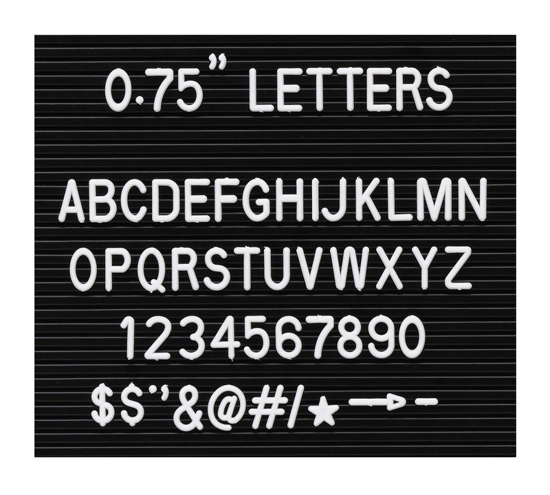 Veskaoty 3/4 Inch Letters for Flet Letter Boards,300 Pieces Including Letters, Numbers & Symbols for Changeable Plastic Message Boards (White) - Image 2