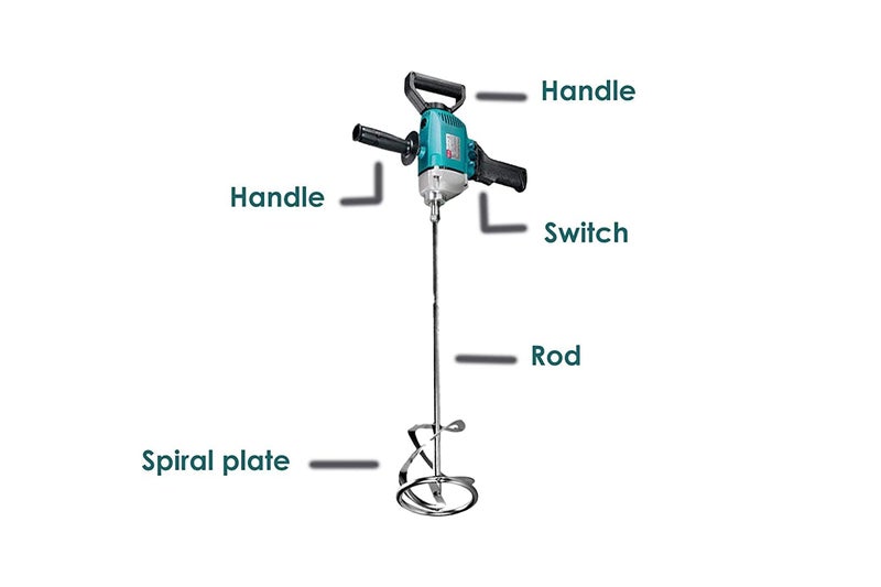 SINAL SINAL 160B 800 W Electric Paint and Cement Mixer Spiral Rod - Image 2
