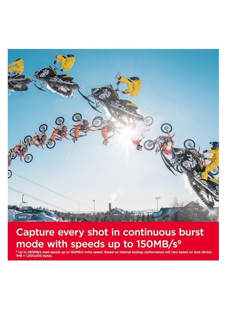 سانديسك 256GB Extreme PRO SDXC UHS-II Memory Card - C10, U3, V60, 6K, 4K UHD, SD Card - SDSDXEP-256G-GN4IN - Image 2