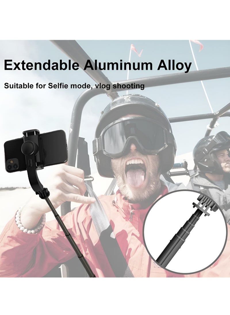 BORTONY - Gimbal Stabilizer for Smartphone with Extendable Selfie Stick Tripod Remote Control Auto Face 360° Rotation 1-Axis Phone Gimbal for Streaming Video Recording - Image 1