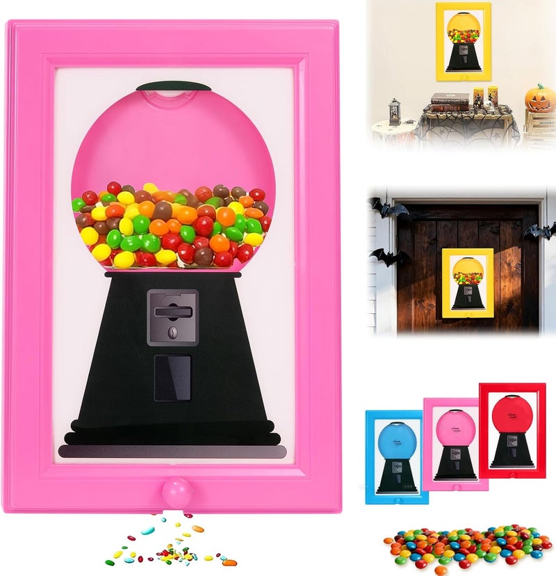 Winb Candy Dispenser Frame, Candy Picture Frame Dispenser, Handy Candy Frame Dispenser, Picture Frame Candy Dispenser, For Candies, Nuts, Dog & Cat Treats, Suitable for Birthday & Holiday Gifts (Pink) - Image 1