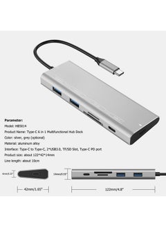 نيبمينينت محول توزيع بمنفذ USB-C إلى منفذي USB 3.0، ومفذ USB-C، وفتحتي بطاقات ذاكرة TF/SD فضي  - Image 3