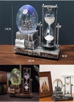 Generic LED Crystal Snow Globe with Hourglass Timer Retro Castle Globe with Color Changing LED Lights Home Exquisite Decoration Statue Figurine Table Centerpieces Ornaments for Home  - Image 3