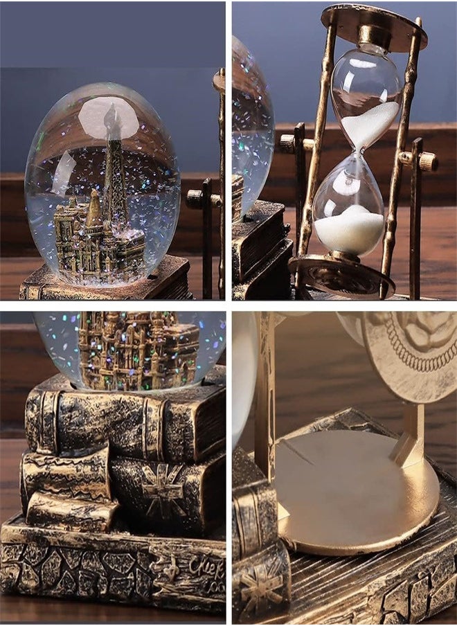 Generic LED Crystal Snow Globe with Hourglass Timer Retro Castle Globe with Color Changing LED Lights Home Exquisite Decoration Statue Figurine Table Centerpieces Ornaments for Home  - Image 4