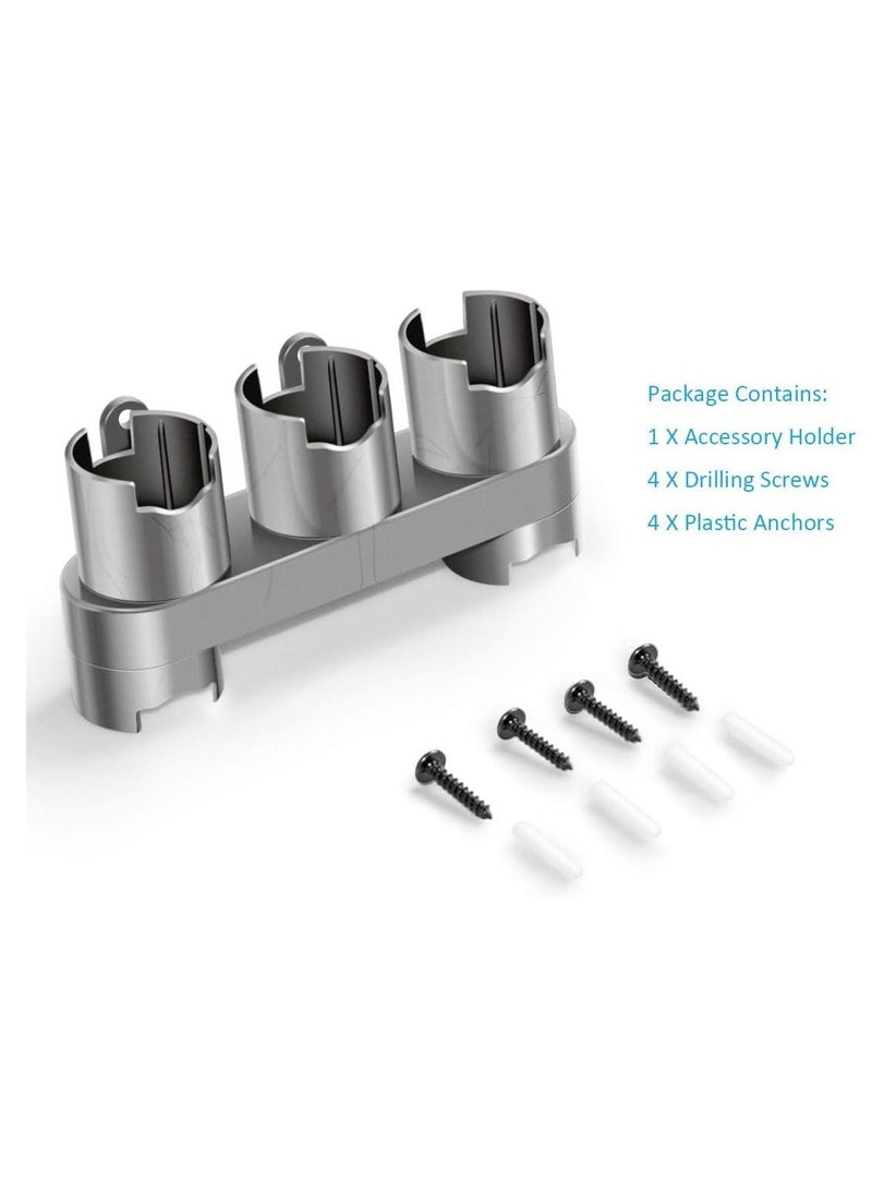 SYOSI Accessory Holder for Dyson Vacuum Cleaners - Compatible with V7 V8 V10 V11 V15 Gen5 - Wall Mount Docking Station in Grey (1 Pack) - Image 3