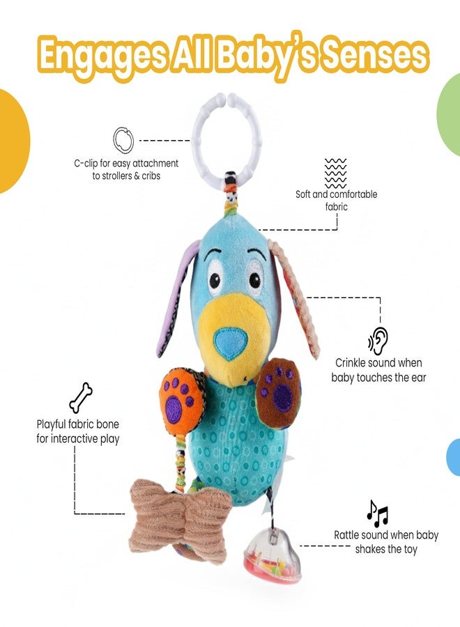 Nuluv Play Puppy Soft Toy for Babies, Plush Rattle Toy with Crinkle Sound and Attached Bone, Baby-Safe Sensory Toy, Lightweight and Cuddly Playtime Companion, for Babies 3+ Months - Image 5