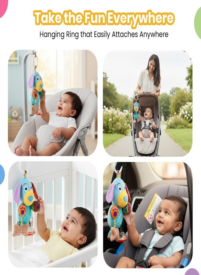 Nuluv Play Puppy Soft Toy for Babies, Plush Rattle Toy with Crinkle Sound and Attached Bone, Baby-Safe Sensory Toy, Lightweight and Cuddly Playtime Companion, for Babies 3+ Months - Image 3