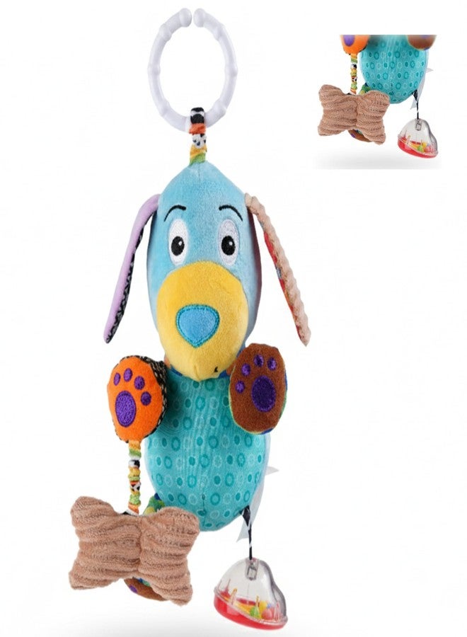 Nuluv Play Puppy Soft Toy for Babies, Plush Rattle Toy with Crinkle Sound and Attached Bone, Baby-Safe Sensory Toy, Lightweight and Cuddly Playtime Companion, for Babies 3+ Months - Image 1