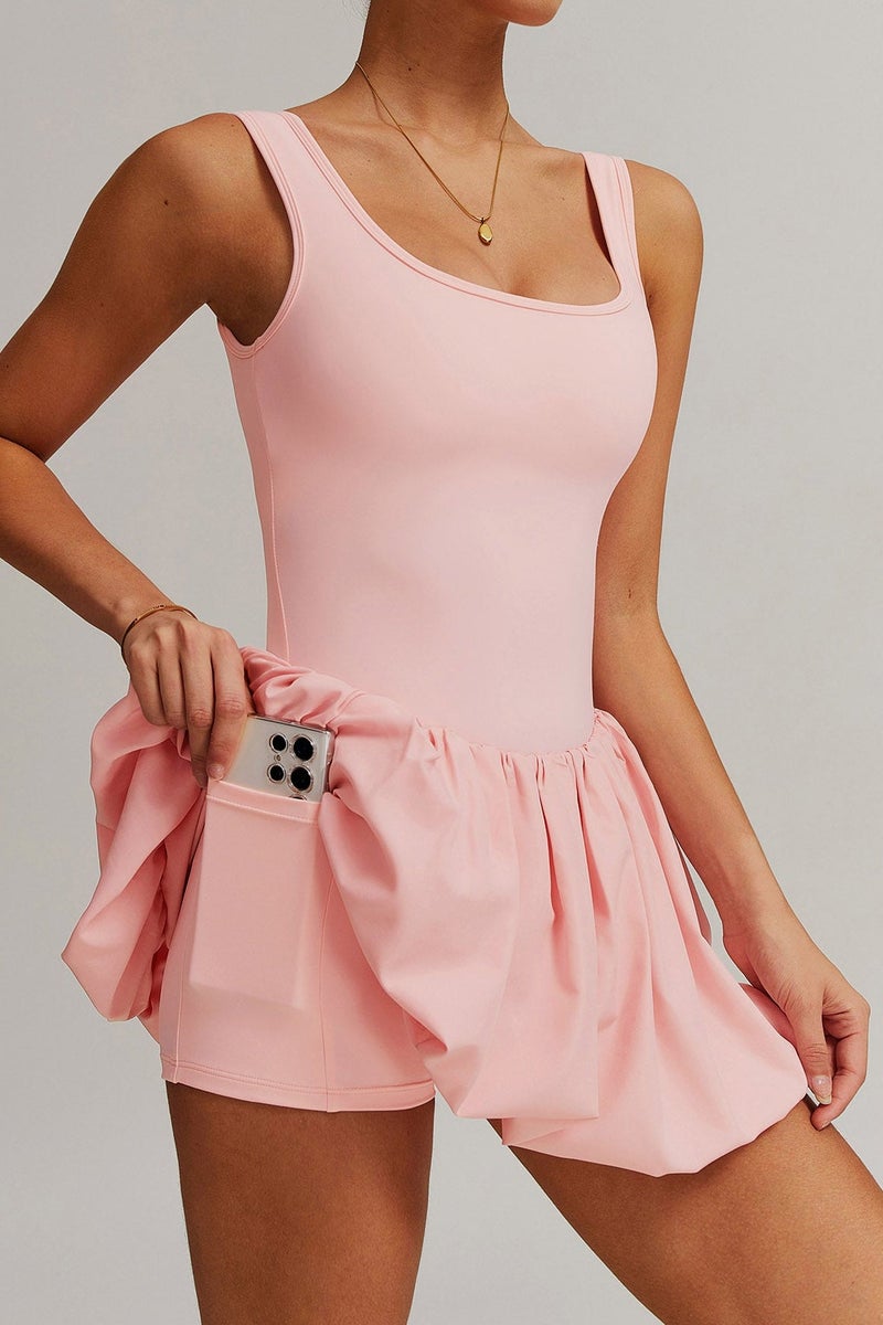 SVL فستان بادل وتنس مع حمالة صدر داخلية وشورت - وردي فاتح - SVL - Image 2