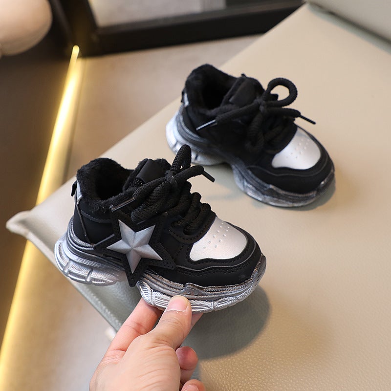 Winter Kids Cotton Shoes Lightweight 1-6Y Black 
