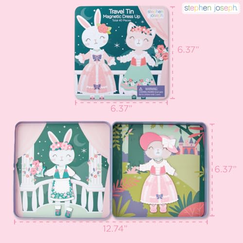 Stephen Joseph, Magnetic Dress Up Dolls 40 PC Play Set – Screen-Free Pretend Play Magnetic Case, Ideal for Ages 3+ – Travel Game for Kids, Magnetic On The Go Activity Set, Shark and Tiger - Image 3