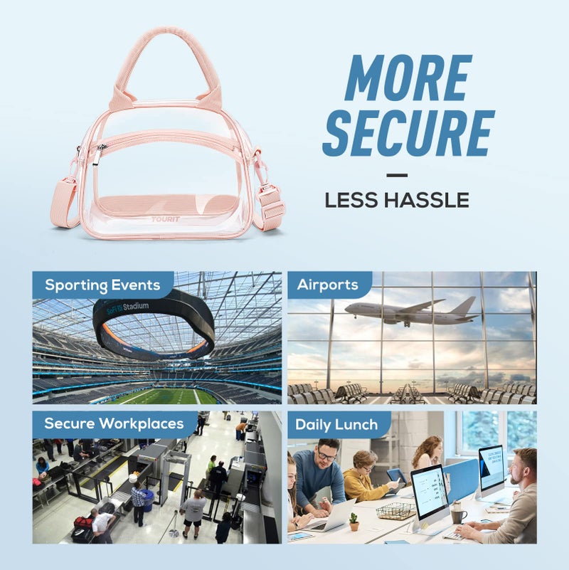 TOURIT Stadium Approved Clear Lunch Bag Transparent Bag with Adjustable Strap Clear Lunch Box for Women Men Work - Image 2