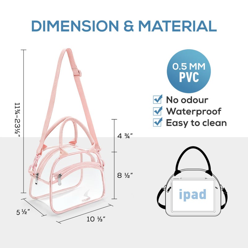 TOURIT Stadium Approved Clear Lunch Bag Transparent Bag with Adjustable Strap Clear Lunch Box for Women Men Work - Image 3