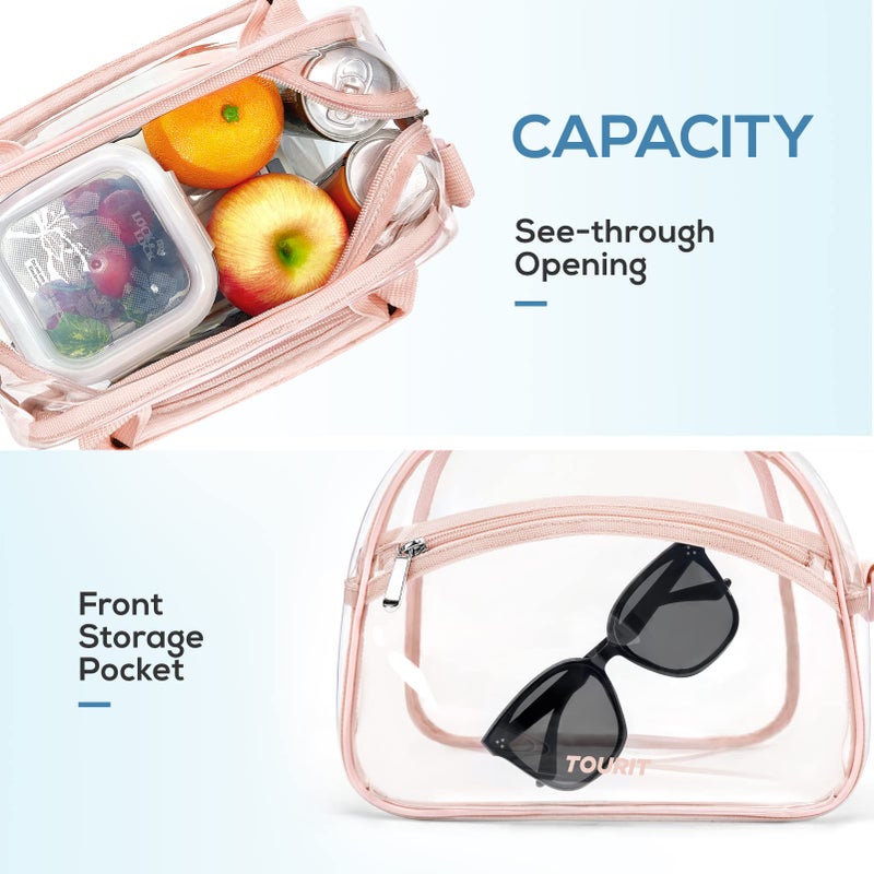TOURIT Stadium Approved Clear Lunch Bag Transparent Bag with Adjustable Strap Clear Lunch Box for Women Men Work - Image 4