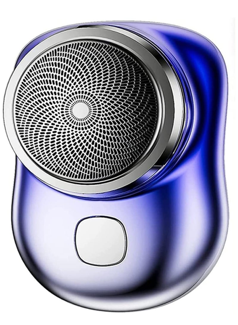Electric Razor for Men, Newest Mini-Shave Portable Shaver, Pocket Size Shaver Wet and Dry Mens USB Rechargeable Easy One-Button Use Home,Car,Travel (BLUE) - Image 1