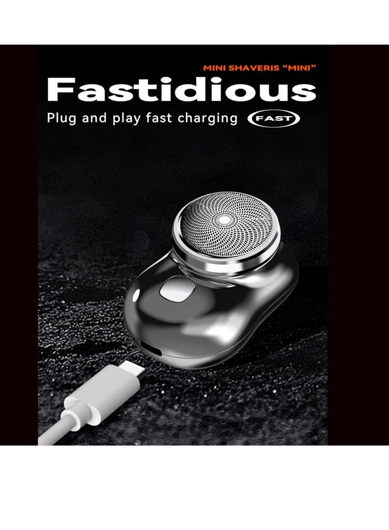 Electric Razor for Men, Newest Mini-Shave Portable Shaver, Pocket Size Shaver Wet and Dry Mens USB Rechargeable Easy One-Button Use Home,Car,Travel (BLUE) - Image 4