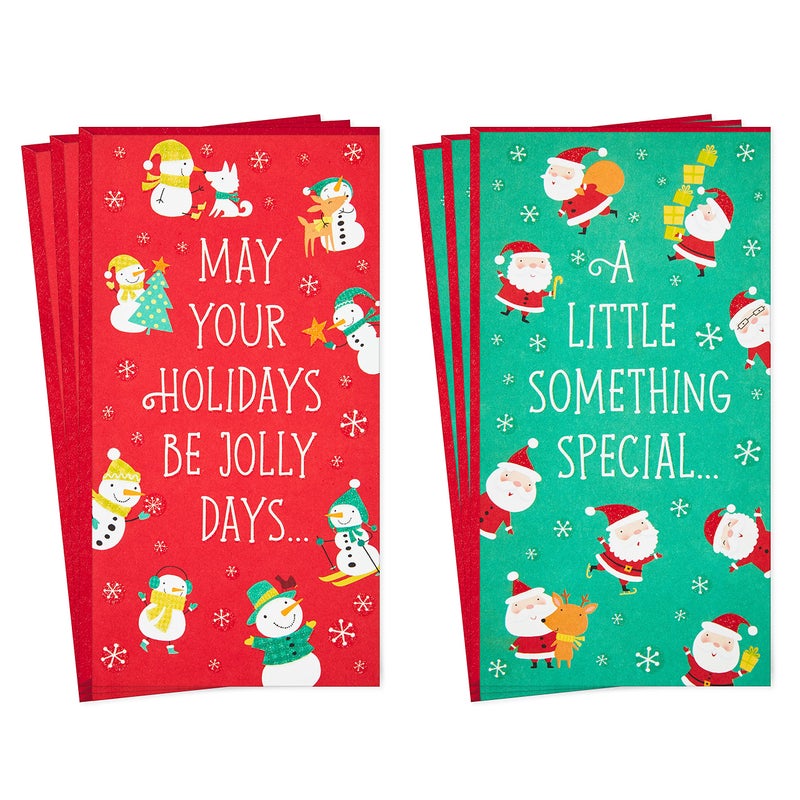 Hallmark Christmas Money or Gift Card Holders Assortment  Snowmen and Santa (6 Holiday Cards and Envelopes) - Image 1