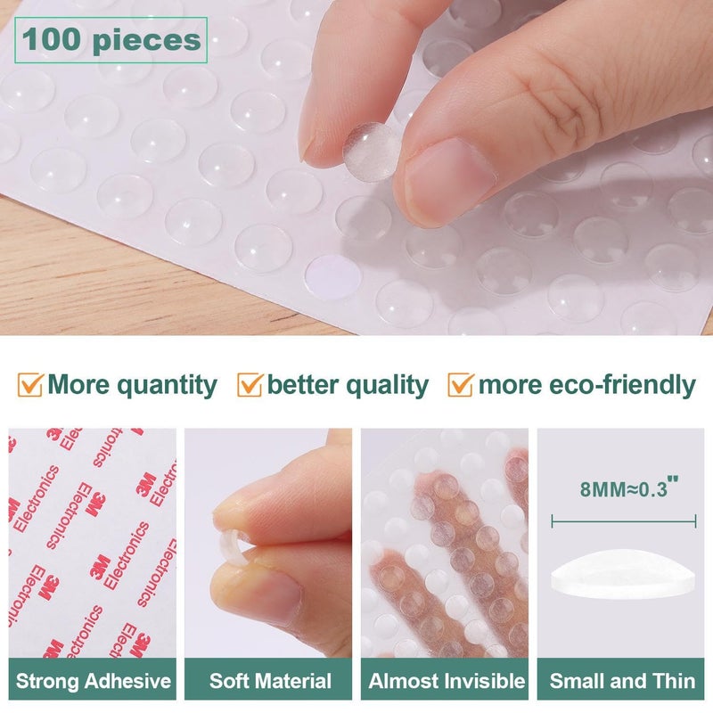 Eshanmu 100Pcs Cabinet Door Bumpers Clear Self Adhesive - Image 3