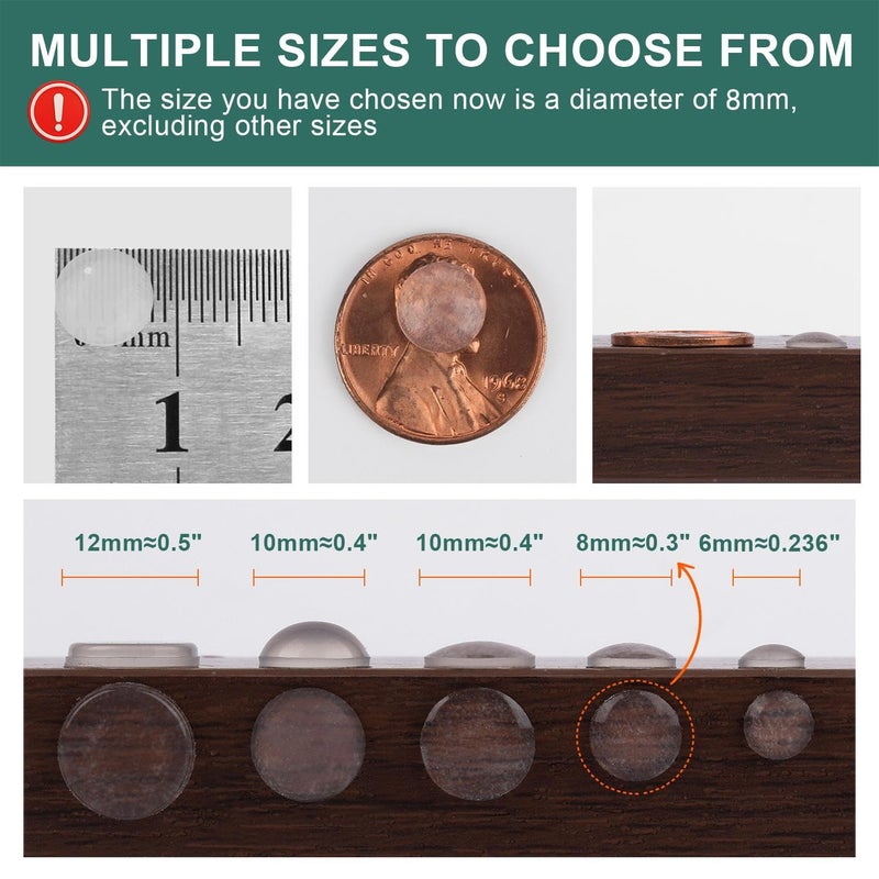 Eshanmu 100Pcs Cabinet Door Bumpers Clear Self Adhesive - Image 2
