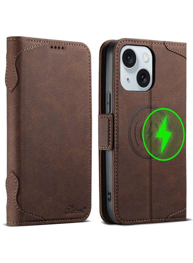 Suteni Case For iPhone 15 Plus SUTENI J07 Multifunctional Horizontal Flip Magsafe Leather Phone Case - Image 1